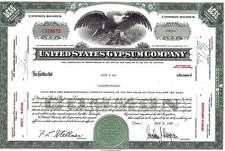 United States Gypsum Company, Delaware, 1964 (65 akcji) ciemnozielony