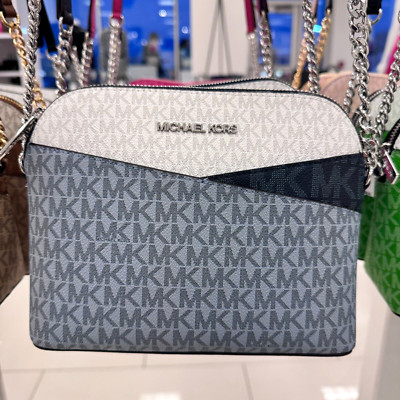 MICHAEL KORS JET SET TRAVEL DOME SHOULDER CROSSBODY BAG Admiral Multi