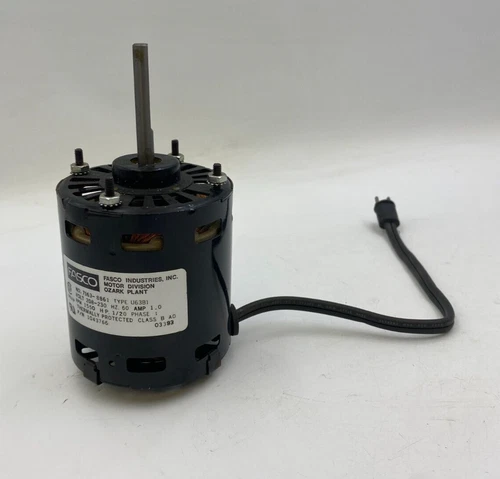 Fasco 1043766 Fan Motor 1.0A 208/230V 1/20HP 60Hz Single Phase 1550-RPM Class B
