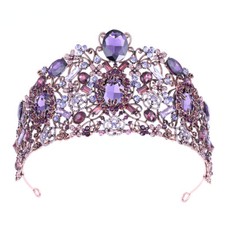 9cm Tall Luxury Large Crystal Tiara Wedding Queen Princess Prom Crown For Women
