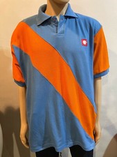 Men's Blue Orange Short Sleeve Polo Shirt size XXL 2XL