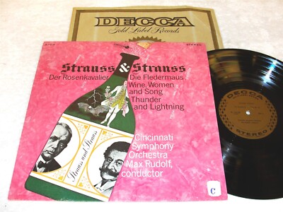 Max Rudolf / Cincinnati ''Strauss & Strauss'' 1968 LP, Nice NM!, Original Decca