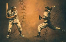 Baseball Print on Canvas , Negro League painting, Personalized print