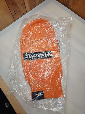 SUPREME NEW ERA BOX LOGO BALACLAVA OS ORANGE FW22 WEEK 13 (100% AUTHENTIC) NEW