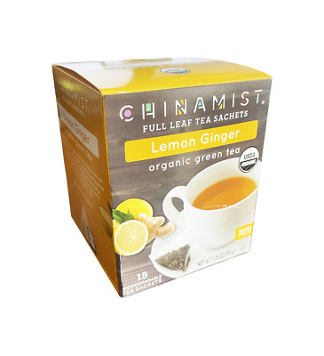 China Mist Organic Green Tea, Lemon Ginger, 15 count box