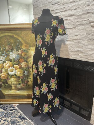 Vintage Ronni Nicole Y2K Floral Cowgirl Dress Long Maxi Size 8 Garden Party  | eBay