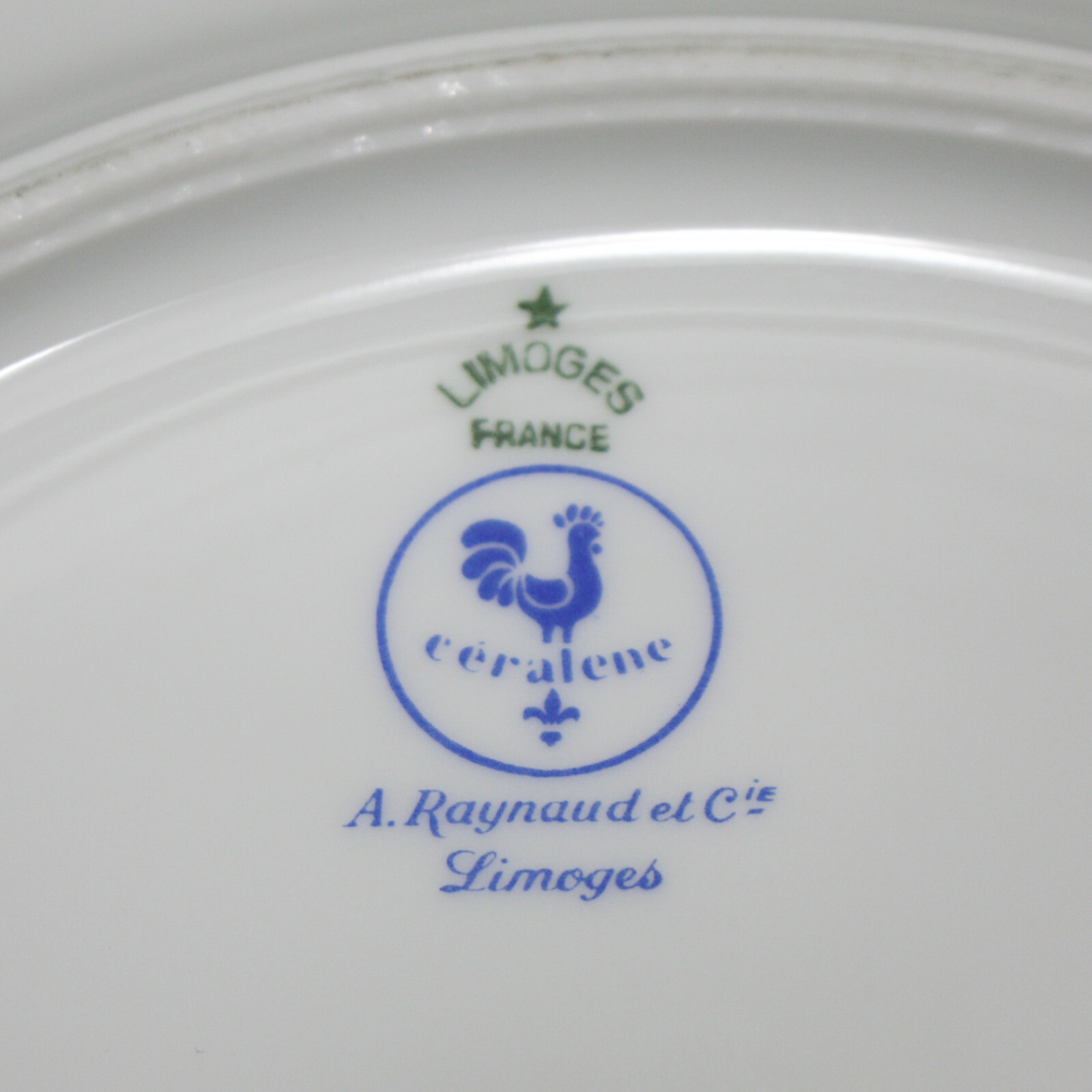 (10) A Raynaud Ceralene Limoges Vieux Chine White, 6 Dinner & 4 Salad Plate Set