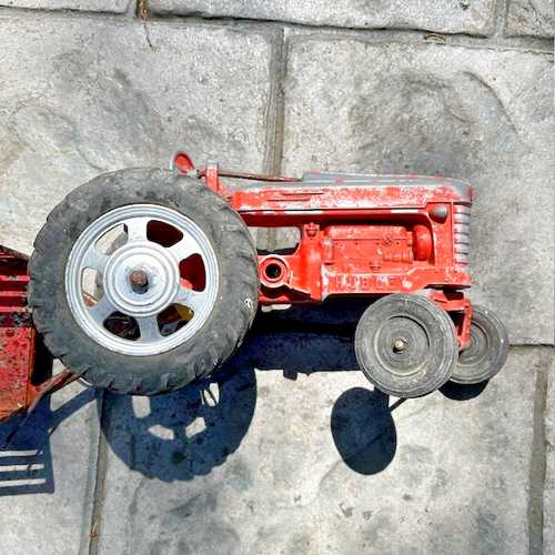 VTG 1950s Metal Farm Truck Horse Trailer Tractor with Trailer *Refurbish Needed* - Picture 9 of 22