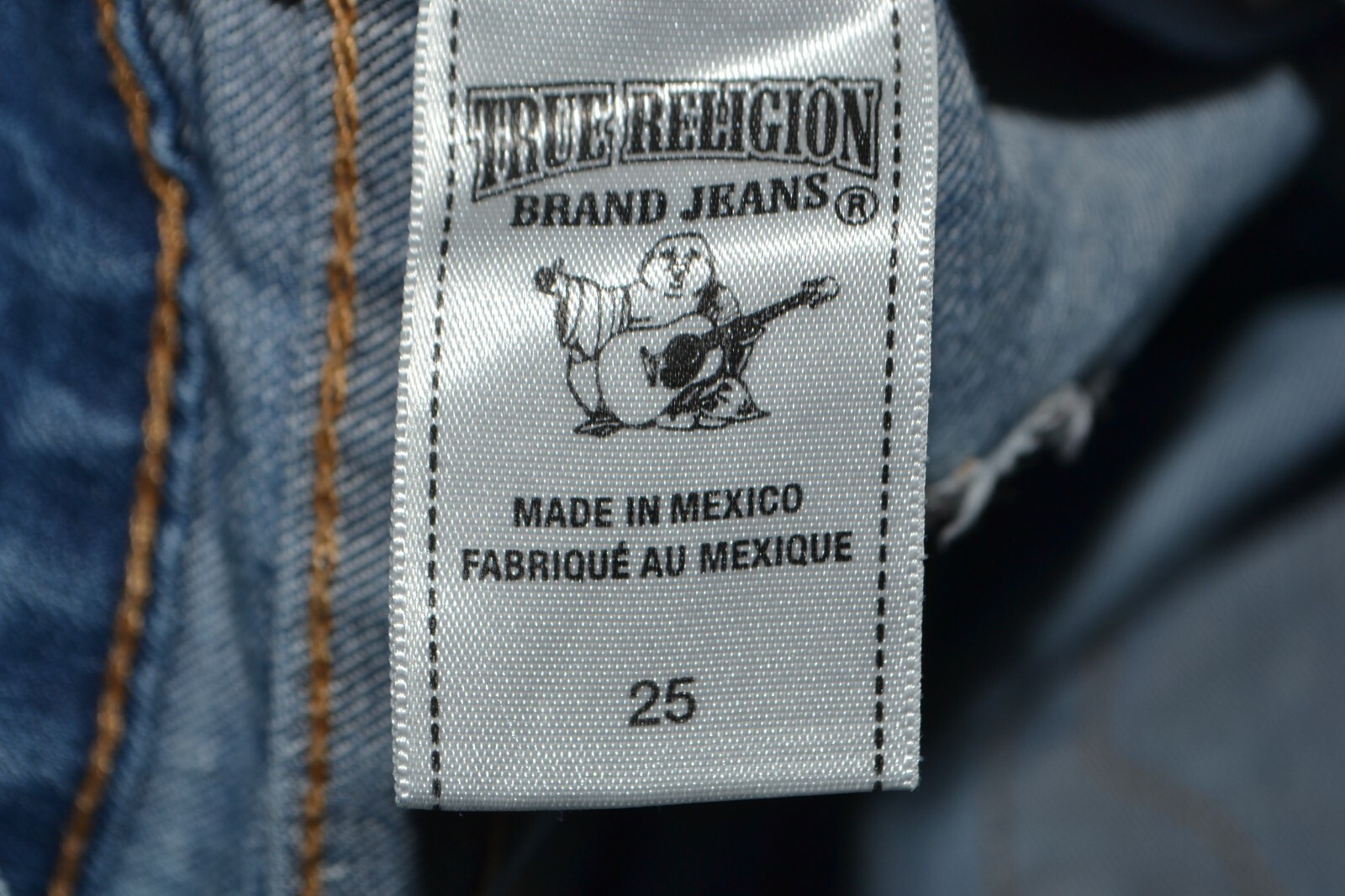 True Religion Women's Skinny Pocket Flaps Light Blue Denim Jeans Sz 25x32 thumbnail 9