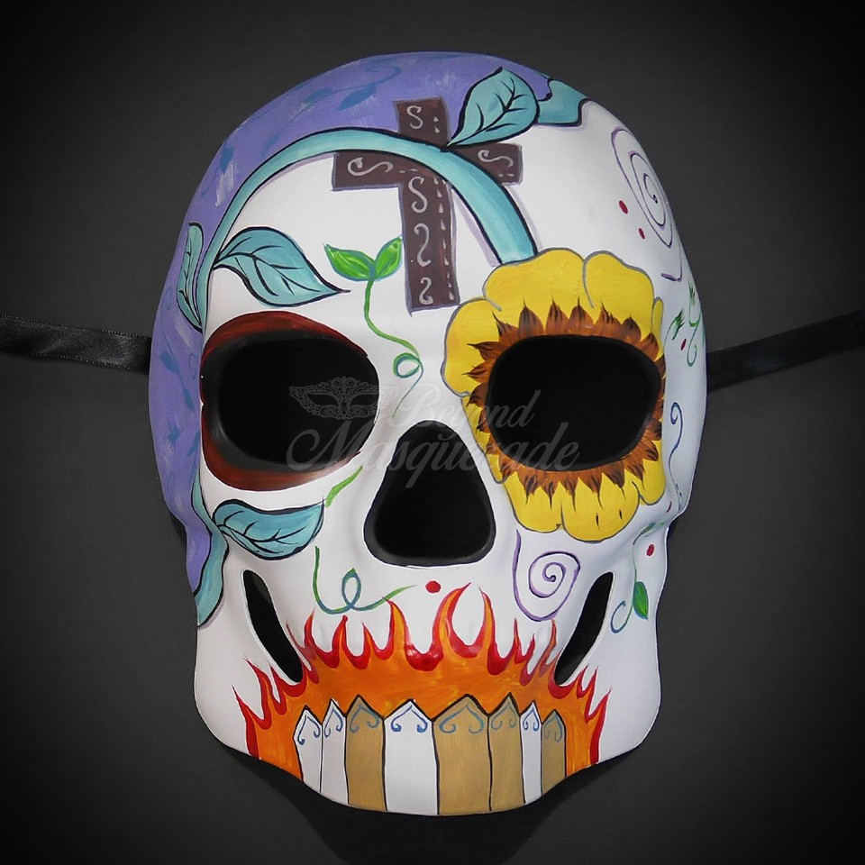 Dia de los Muertos Mens Mask Day of the Dead Mask full face mens mask ...
