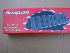 SNAP-ON  9 pc. s.a.e 1/2'' flank drive 6 pt. deep impact socket set
