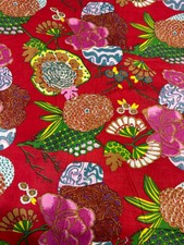 Indian 5 Yard Hand Block Floral Print 100 Cotton Dressmaking Craft Fabric