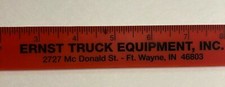 HD Plastic 12" Ruler Ernst Truck Equip. Ft. Wayne, IN RED
