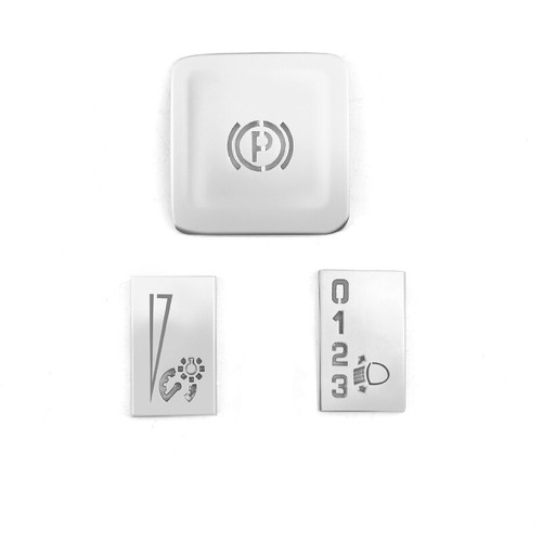 Silver Aluminum Console Handbrake Button Cover 3pcs For Cadillac CT4 2020-2022 - Picture 7 of 8