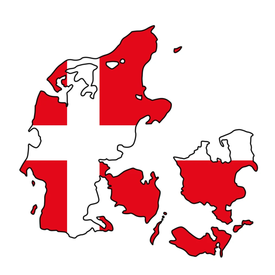 Adesivo auto DANIMARCA Danimarca sticker decalcomania 11 cm (4,3") contorno fustellato