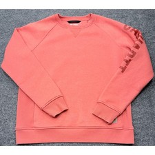 Carhartt Kid Large 12-14 Relaxed Fit Crewneck Sweatshirt Salmon Pink Raglan Logo