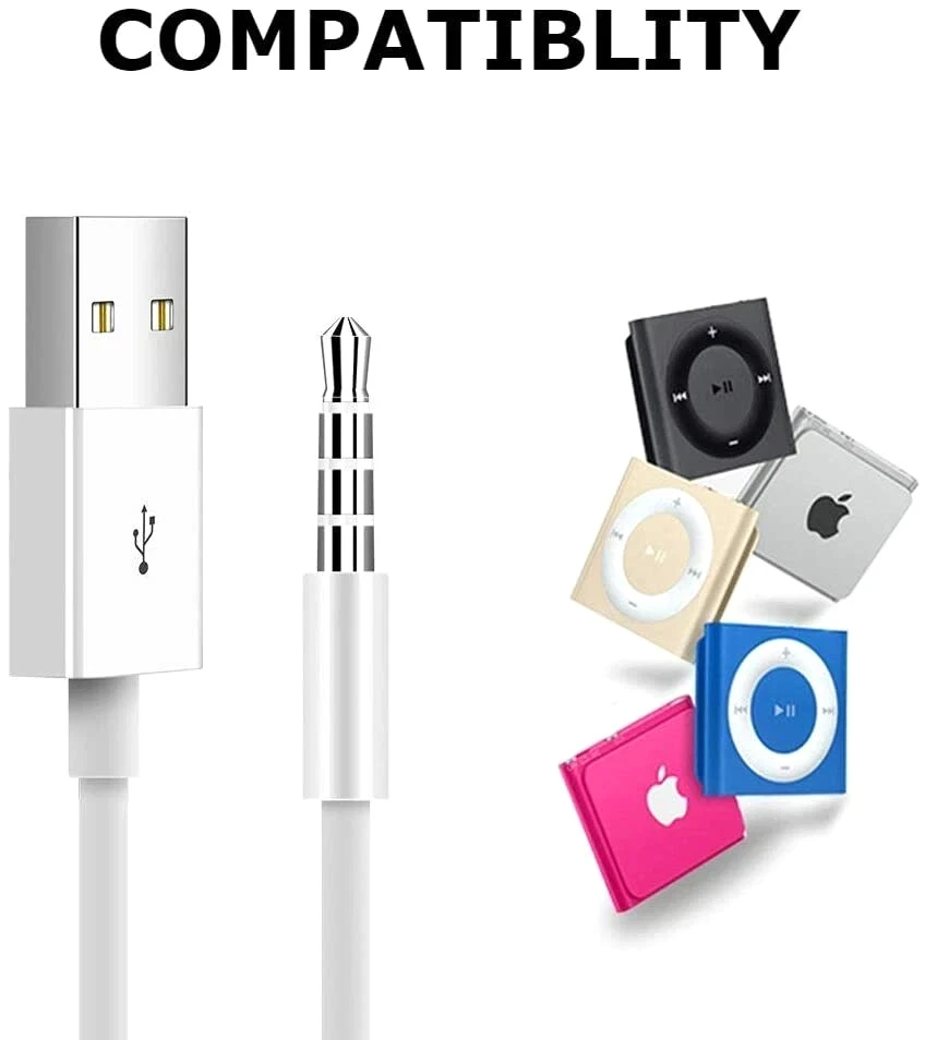 USB 充电器数据 SYNC 电缆 适用于 Apple iPod Shuffle 3rd 4th 5th 6th 7th Gen 3.5mm — 第 4/4 张图片