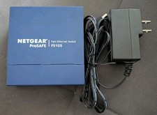 NETGEAR ProSAFE FS105 v3 5-Port 10/100 Mbps Fast Ethernet Switch With AC Adapter