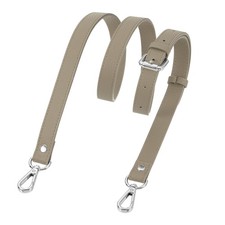 0.6" Genuine Leather Purse Strap for Bag Apricot, Silver Buckle 