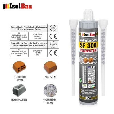 Verbundmörtel SF 300 Injektionsmörtel 1 - 48 x 300 ml Mörtel Klebemörtel Mischer