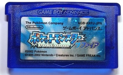 GAMEBOY ADVANCE Pokemon Sapphire Video Game Console Software Rare Authentic