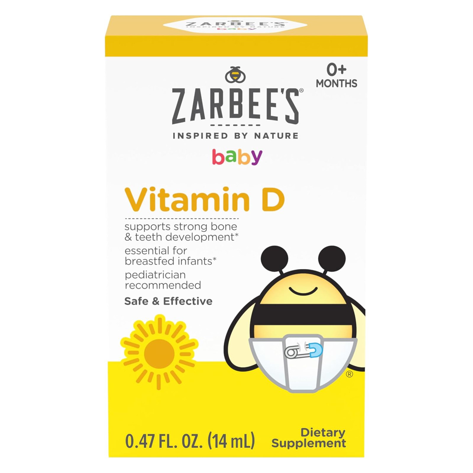 Zarbees Капли с витамином D для младенцев (10 мкг) Жидкость для младенцев и малышей - ПРИМЕР 08/26