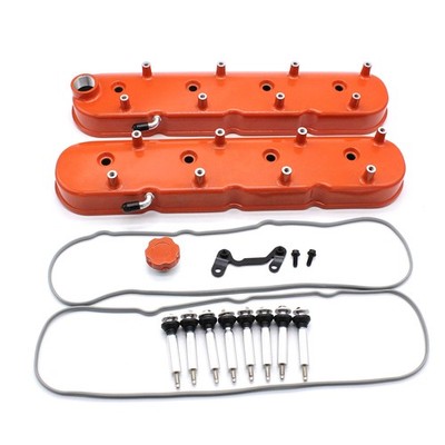 2PCS Orange Tall Valve Covers For Chevy LS1 LS2 LS3 LS6 LSX LS 241-164 Aluminum
