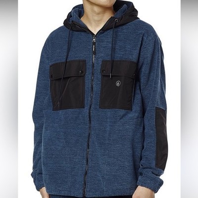 Volcom Yzzolater Lined Zip Up Jacket Navy/Black Size XL Mens
