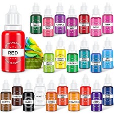 Food Coloring Set - 24 Color Food Grade Vibrant Food Dye Tasteless Liquid Col...
