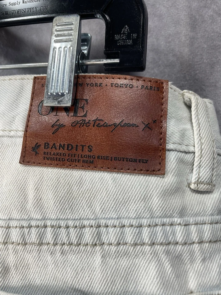 Pantalones cortos One X One Teaspoon para mujer blancos calce relajado tiro largo botón mosca talla 26 Foto 3 de 4