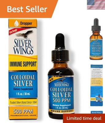 Colloidal Silver 500PPM, Amber Brown Liquid Immune Support, 1 Fl Oz Pack of 1