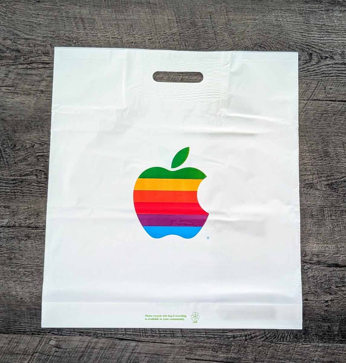 Vintage Apple Computer Logo Original Plastic Bag New Old Stock 80s