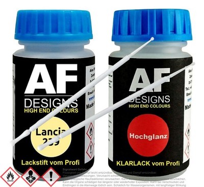 Für  Lancia 239 Giallo Chiaro Lackstift Klarlack Lacktupfer Autolack Set