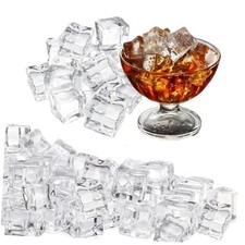 Fake Ice, 0.7'' Fake Ice Cubes Clear Acrylic Ice Cubes Vase Fillers for