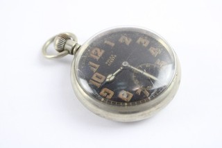 Reloj de Bolsillo Rolex GS MKII Edición Militar Cara Abierta Era Primera Guerra Mundial Cuerda Manual Funcionando