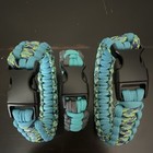 Lot of 3 Adjustable 550 Nylon Paracord Bracelets Blue/Green/Black Buckles — photo 2