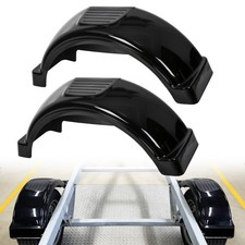 For 13" Wheels Tires Skirt Boat Set Of 2 Single Axle Trailer Fenders w/ Top Step