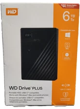 WD DRIVE PLUS PORTABLE 6TB HDD WDBLPW0060BBK-WEWM NEW FREE/FAST SHIP