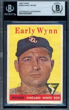 Early Wynn Beckett BAS Vintage Signed 1958 Topps Autograph