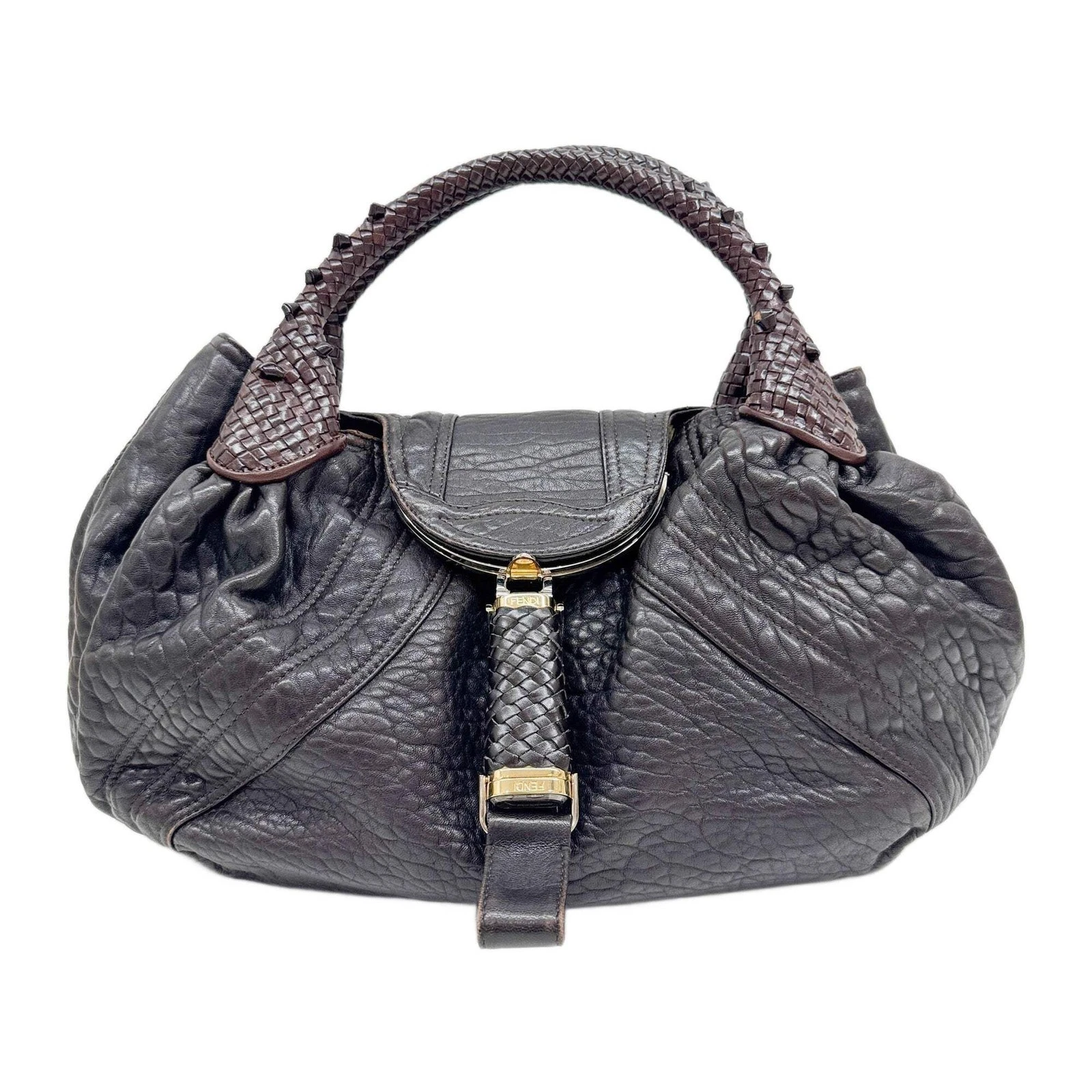 Fendi — FENDI Spy Brown Leather Shoulder Bag