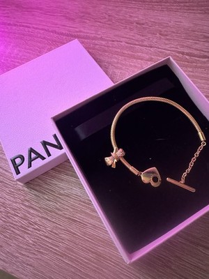 Pandora Moments Herz T-Verschluss Schlangen-Gliederarmband