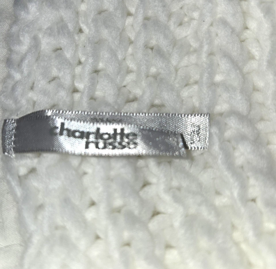 Women's Long White Crocheted Scarf 80" Very Soft Acrylic Charlotte Russe NICE! - Image 3 of 4