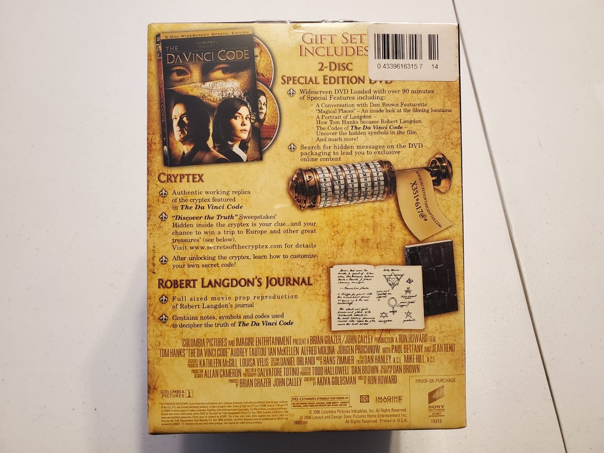 The DaVinci Code (DVD, 2006, 2-Disc Set, with Cryptex Langdon