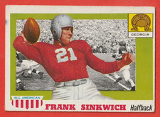 1955 TOPPS ALL AMERICAN - FRANK SINKWICH #69 GEORGIA BULLDOGS GOOD/VG