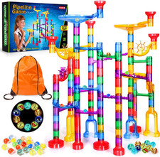 Marble Run - 132Pcs Marble Maze Game Building Toy for Kid, Marble Track Race Set