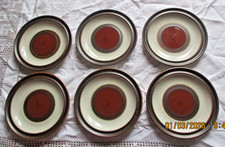 Denby Potters Wheel Rust Red Set Of 6 Side Tea Plates Vintage Good Condition