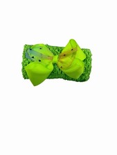 NEW baby girls head band hair accessory NEWBORN 0-3 months GREEN BOW