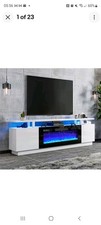 179cm TV Stand Cabinet High Gloss W/ 36'' Electric Fireplace Unit LED 12 Colour