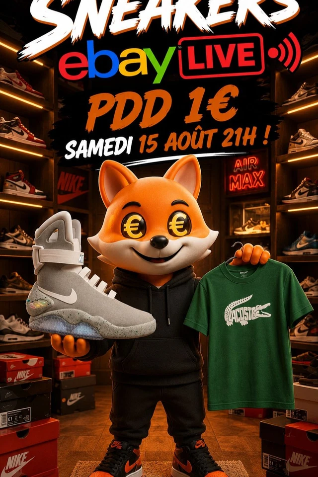 LIVE Sneakers et vêtements streetwear du 15 Aout !
