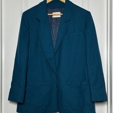 Pendleton Vintage 70s Made in USA 100% Pure Virgin Wool Teal Tailored Blazer